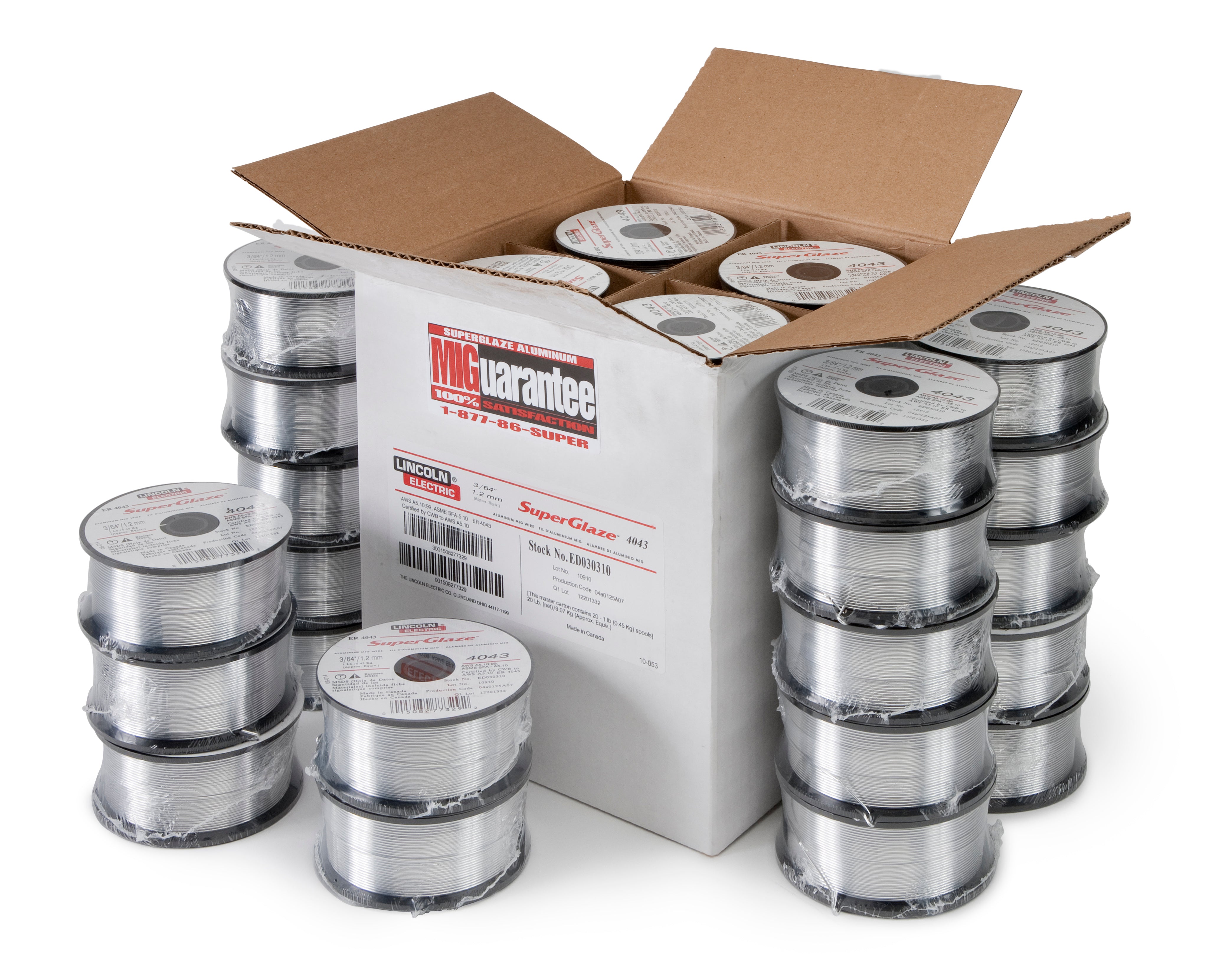 Lincoln SuperGlaze® 4043 .035" Aluminum MIG Welding Wire (ED030308)