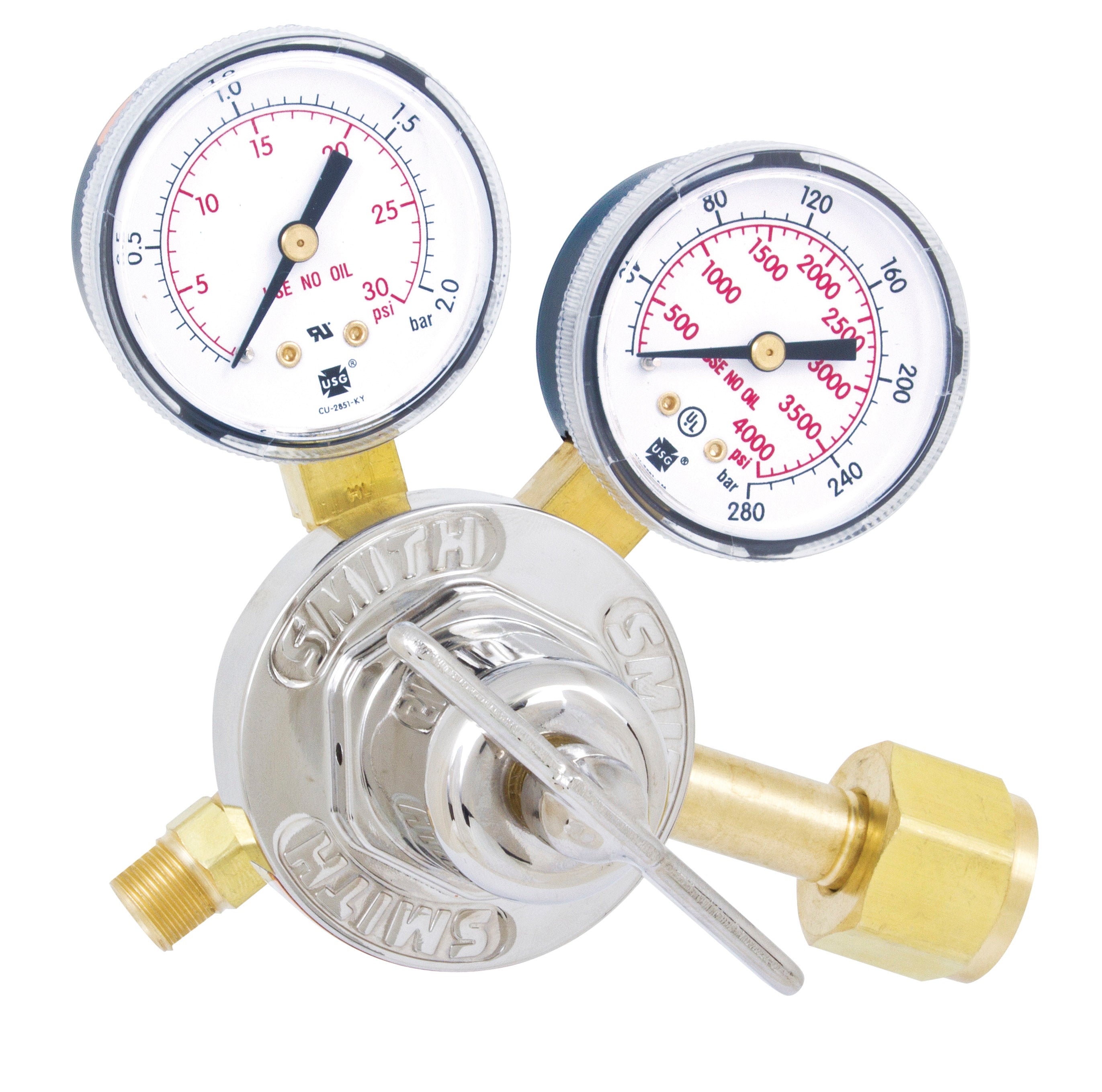 Miller | Smith Series 30 Oxygen Regulator - CGA 540 Front View