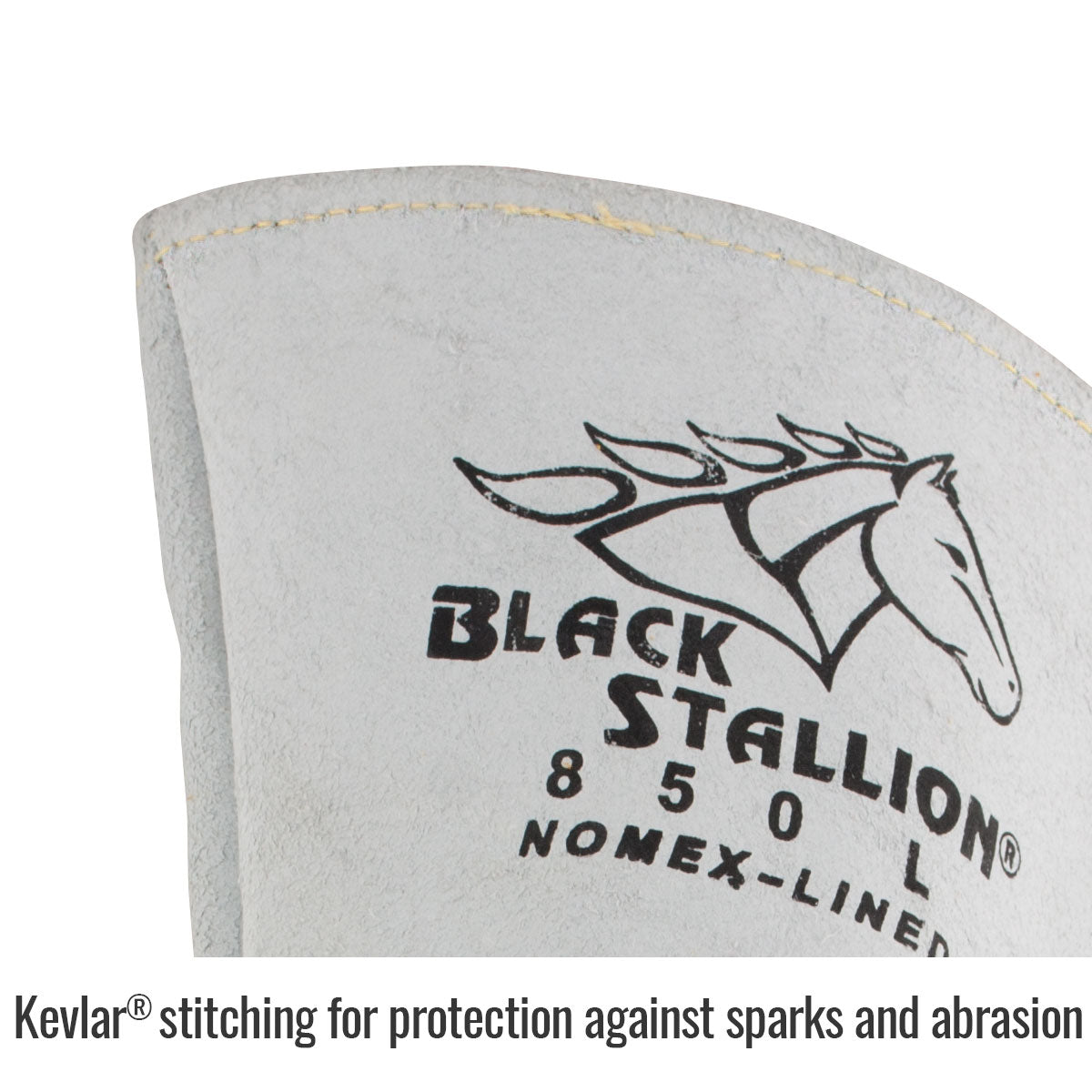 Black Stallion FR Nomex® Lined Elkskin Premium Stick Welding Gloves Close up