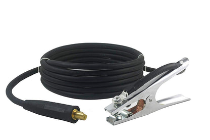 #1 Weld Cable w/ Clamp & DINSE Connectors - Choose Your Length