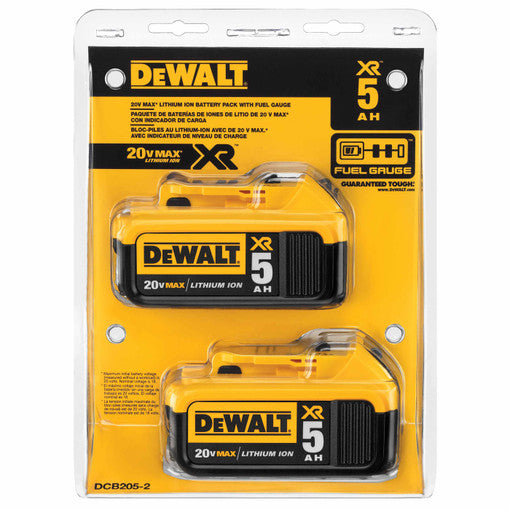 DEWALT MAX XR 5.0AH 20v Battery Pack 2 Pack