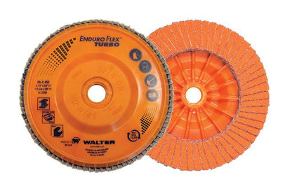 Walter ENDURO-FLEX Turbo™ Blending Disc 4-1/2" x 5/8"-11 GR:36/60 (06-A-452) Front and Back View