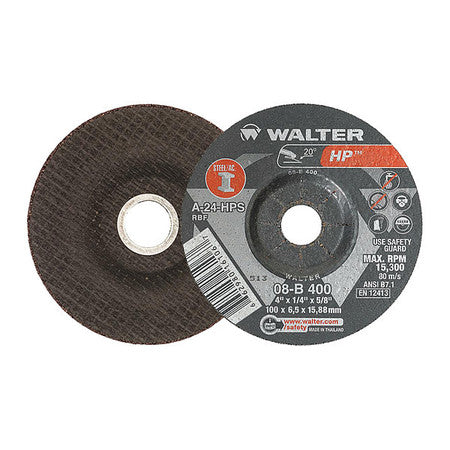 Walter HP™ Grinding Disc 4" x 1/4" x 5/8" T27 GR: A24HPS