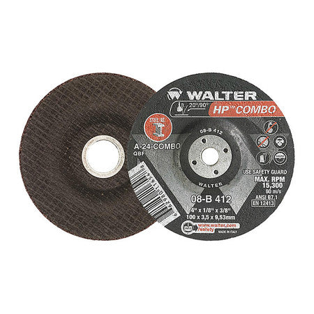 Walter HP COMBO™ Grinding Wheel 4" x 1/8" x 3/8" T27 GR: A24COMBO