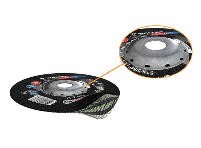 Walter Combo Zip™ Cutting Wheel 4-1/2" x 5/64" x 7/8" T27 GR: A-60-COMBO-ZIP Close Up