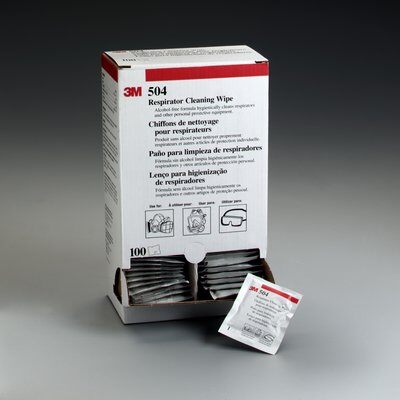 3M™ Respirator Cleaning Wipe 100/Box - (504) Front View